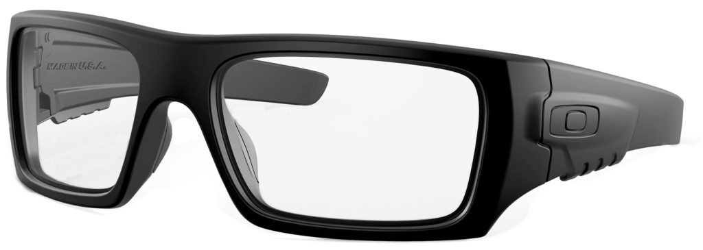 This image has an empty alt attribute; its file name is Oakley-SI-Det-Cord-Matte-Black-Clear-Angle-Side-Left-1024x365.jpg